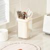 Premium Cremefarbener Stäbchen- und Utensilienhalter im Dosenstil - Abtropfende Aufbewahrungsbox