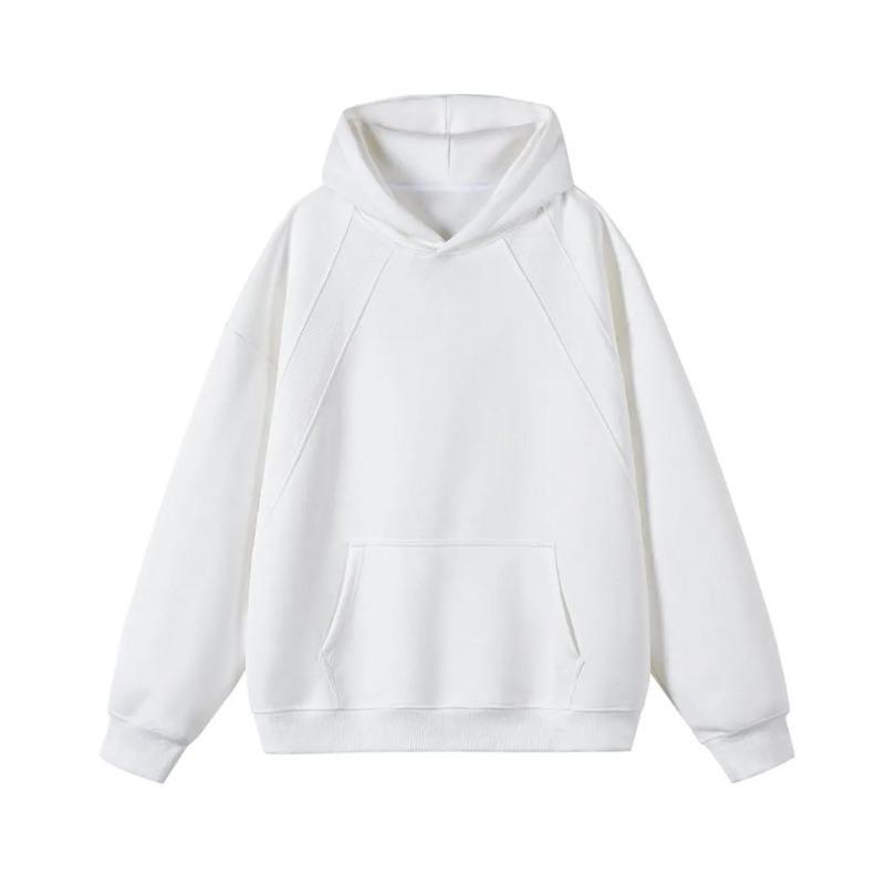 

Men s Retro Black Patchwork Pullover Hoodie - Autumn Long Sleeve Casual Outerwear 2XL