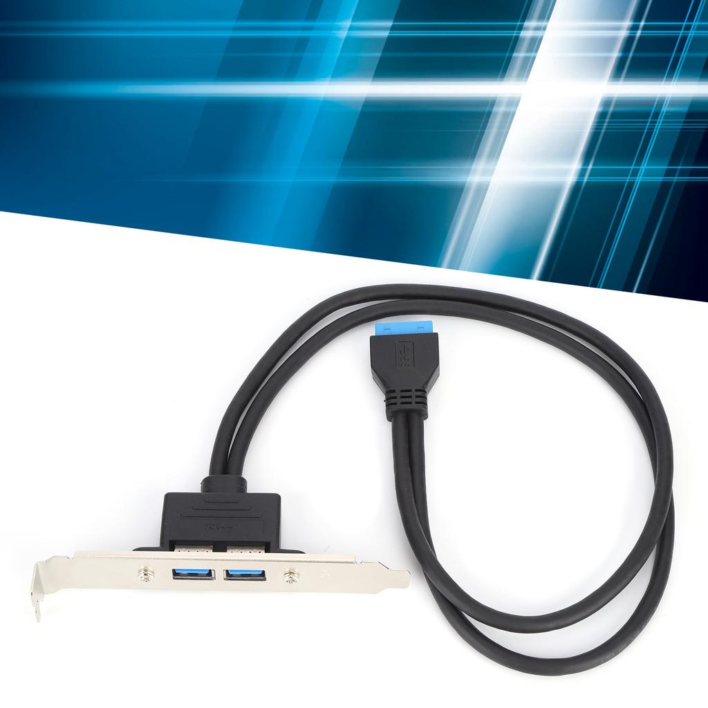 Double USB Baffle Cable Motherboard 19 Pin to Dual Port A Female Extension Rear Panel Bracket