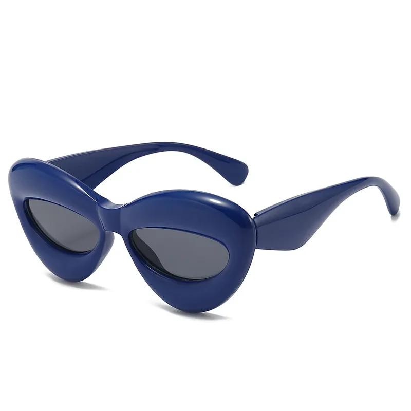 New Funny Sunglasses Women Cat Eye Thick Inflated Frame UV400 Protection Cute Sun Glasses Fashion Brand Design Gafas