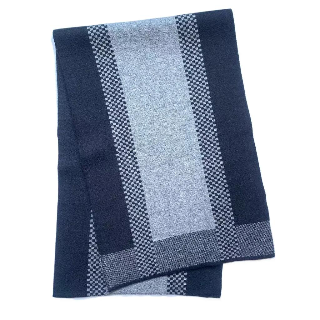 High Quality Classic Design Men's Scarf Autumn Winter Imitation Cashmere Dady's Muffler Business Jacquard Thermal Scaves Male