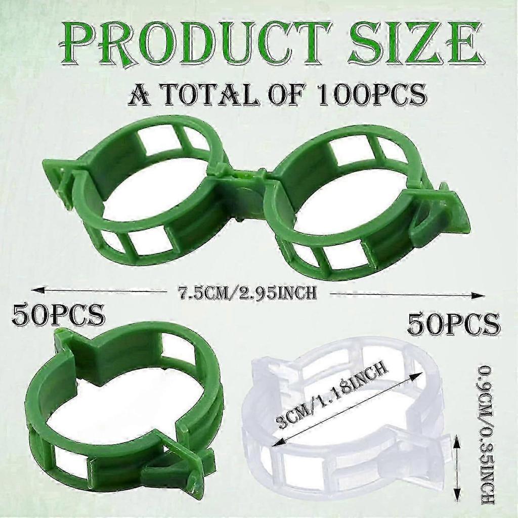 100 Pcs Plant Clips for Flower Vegetable Upright Growth Plant Clips for Climbing Plants Vegetable Garden Plant Support Clips for Outdoor Plants (White
