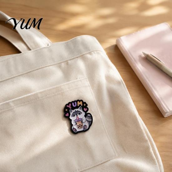 Raccoon Brooch Pin Cartoon Pin, Animal Decorative Enamel Badge, Alloy Scarves Pins Lapel for Jackets Backpacks Hats