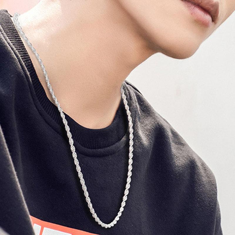 Accessories Men's Single Chain Korean Edition Trend Jewelry Flash Twist Rope Twist Necklace