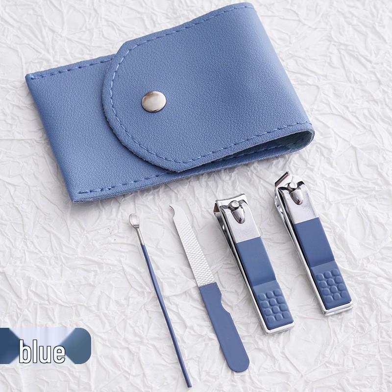 Four-Piece Manicure Set: Flat & Slant Mouth Nail Clippers, Macaron Scissors, Ear Pick.