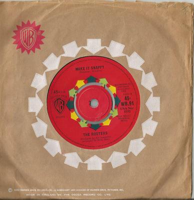 7inch Record ROUTERS - Make It Snappy / Half Time 45WB91 Warner Bros. Re 1963 UK Rock Used