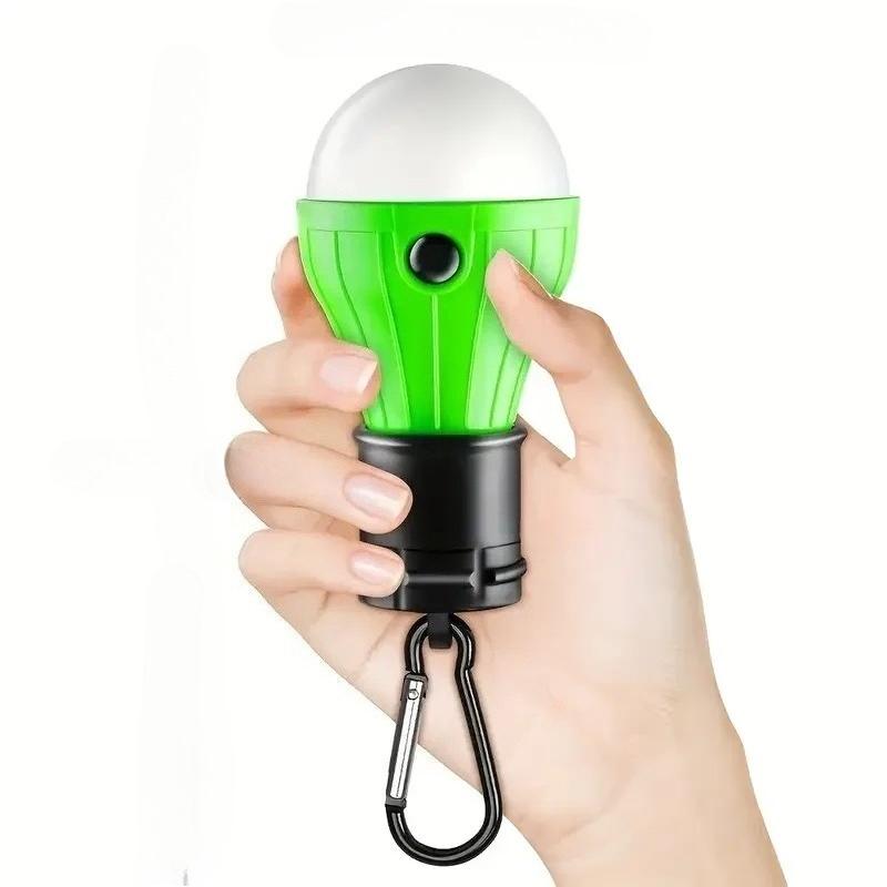 Portable LED Tent Light with Carabiner Hook - Outdoor Camping Lantern with 3 Lighting Modes, Battery Powered