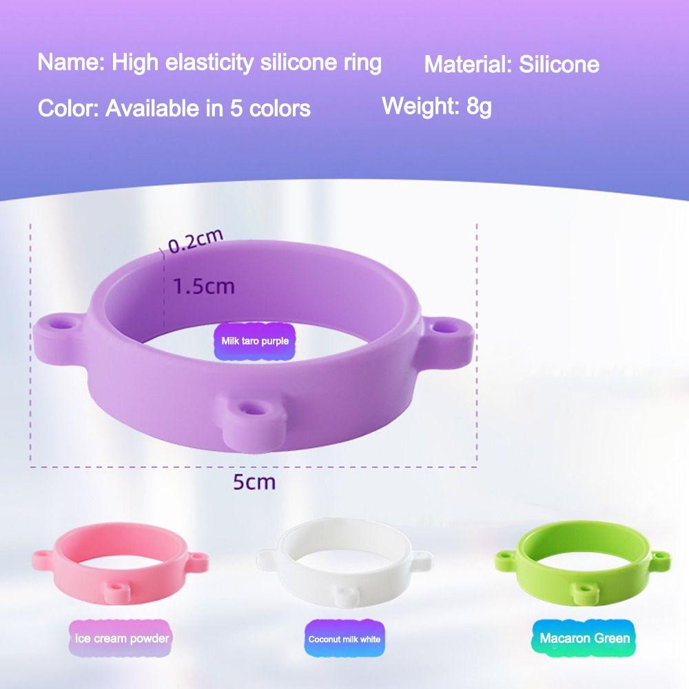 Portable Silicone Drawstring Ring Water Cup Handle Strap DIY Water Cup Handle Ring Bottle Sleeve Silicone Ring Strap for Cup