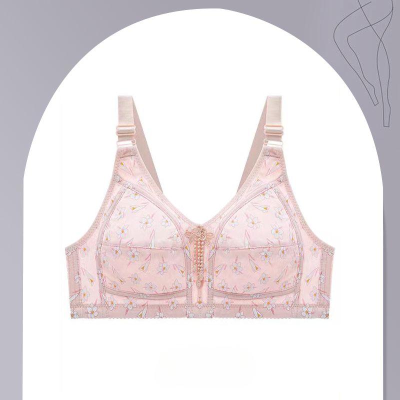 

Нижнее белье Женский тонкий кружевной бюстгальтер без стальной окантовки Соберите и соберите аксессуар для груди, чтобы предотвратить провисание Маленький бюстгальтер 46/105 розовый