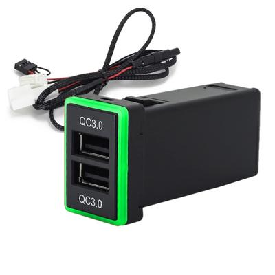 After7 QC3.0 Tipo A Toyota Painel de Furo para Interruptor de Fonte de Alimentação USB 2 Portas, LED