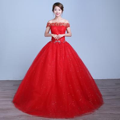 big red wedding dress