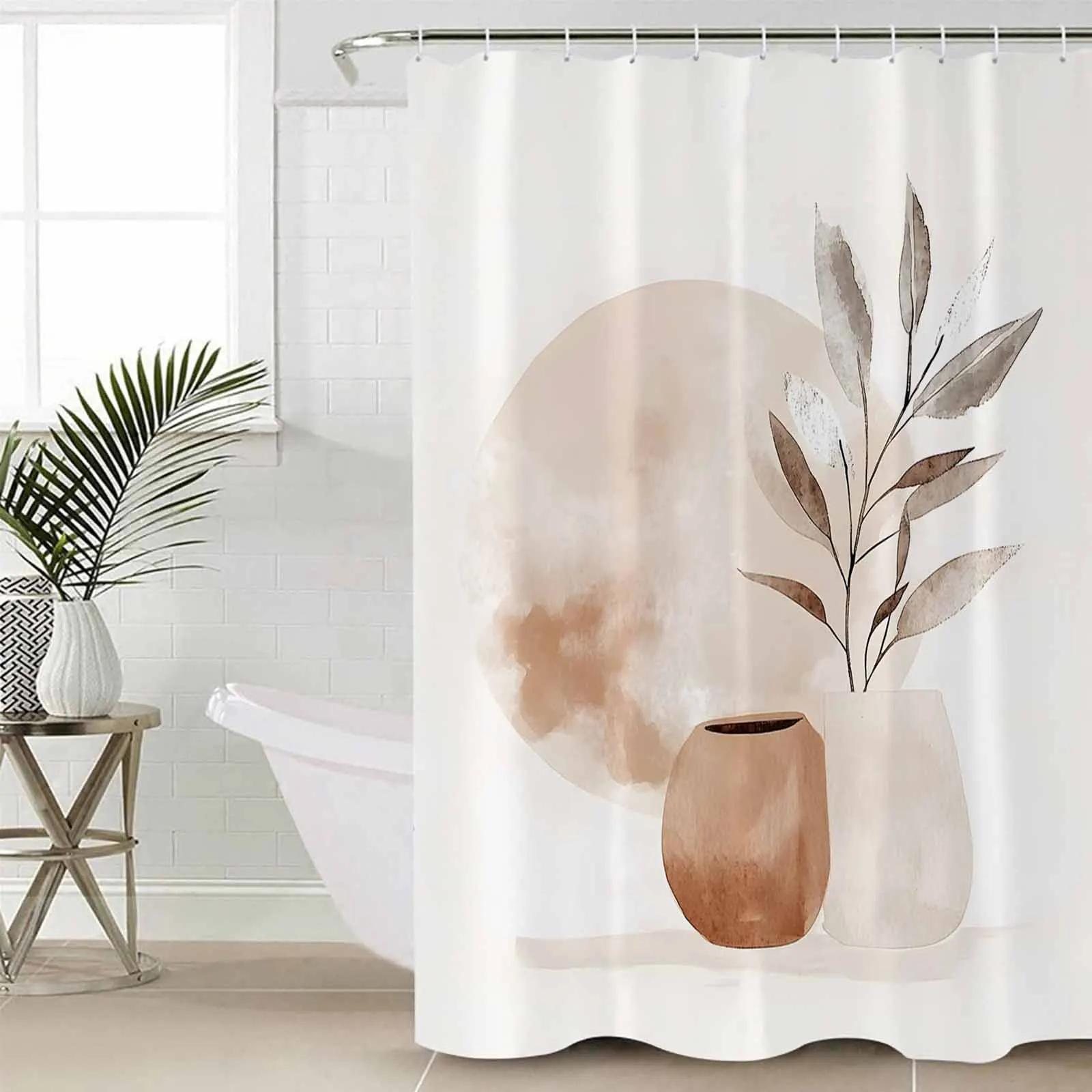 

Bohemian Color Block Art Shower Curtains Waterproof Bath Curtains Home Decor Modern Luxury Bathroom Curtain W90xH180cm