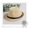 Custom Logo Silk Screen Printed Flax Fedora Hat Unisex Adjustable British Vintage Jazz Cap Beach Travel Sun Hat OEM