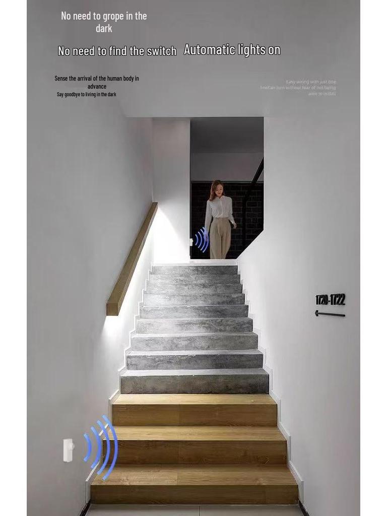 Aisle Wireless Motion Sensor Waterproof LED Strip Light for Hallway and Staircase