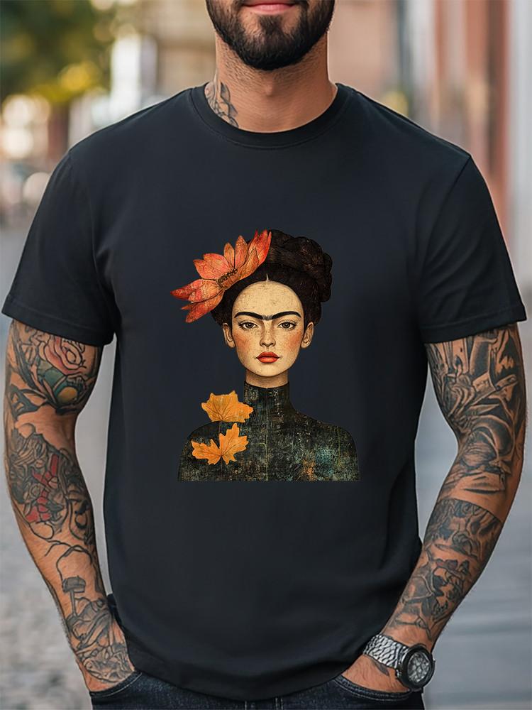 Frida Kahlo Artist portrait Unisex Women Men T-Shirt Trendy Tee Casual Tee Unisex T-Shirt S