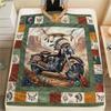 1Pc Indian Chief Elephant Print Flannel Blanket High Quality Warm Comfortable Cover for All Seasons Perfect for Gifts Home Decor