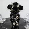 3D Skull Decorative Vase, Black Resin Flower Holder, Gothic Home Decor, Halloween Table Centerpiece, Unique Gift for Alternative