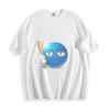 Epic Blue Emoji Bat Tee - Ultimate Cool Smiley Design Unisex Shirt