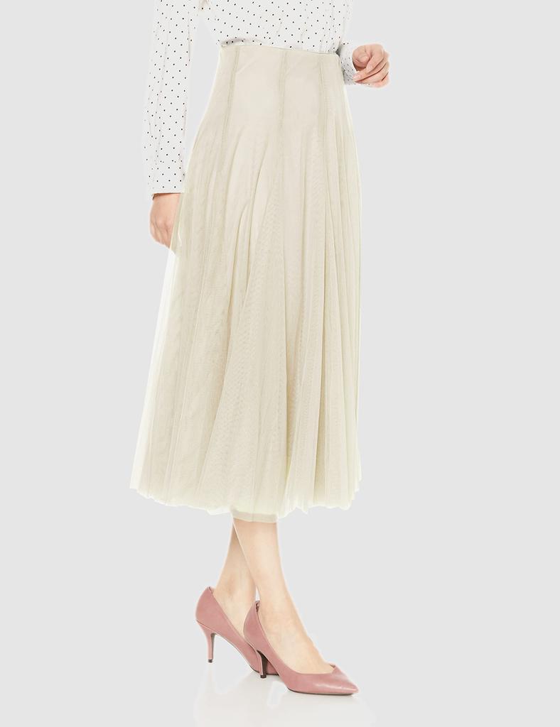 Jill by Jill Stuart Women's Tulle Voluminous Skirt, White, FR, 125-2220046