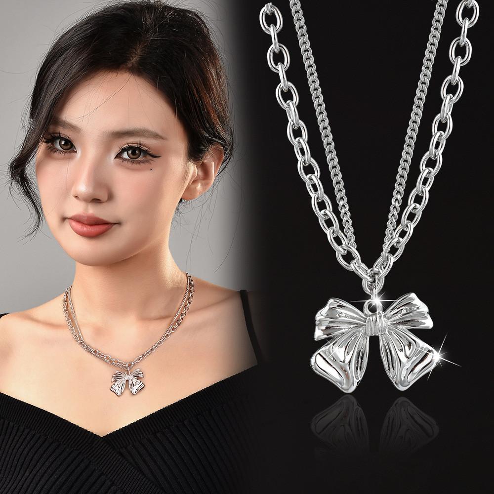 Modern Style Ins Butterfly Bow Necklace With Adjustable Length Ideal For Women Trendy