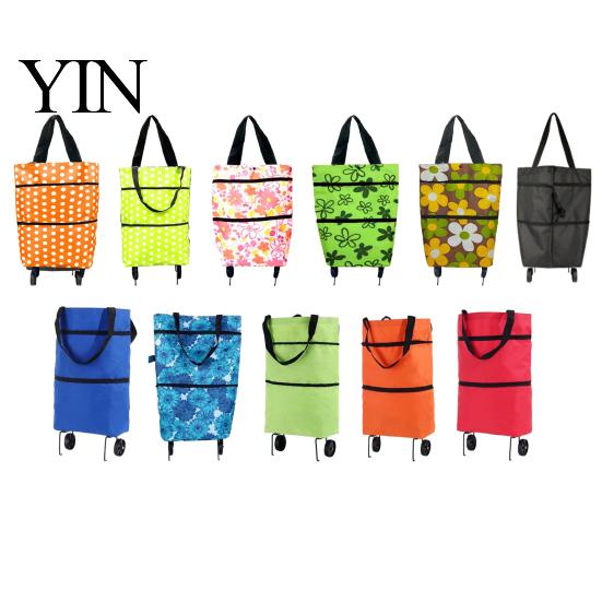 Sac de Courses Extensible à Roulettes Pliable avec Roulettes, Léger Portable Grande Capacité Chariot à Provisions Chariot, Trolley Imperméable en Tissu Oxford pour Et