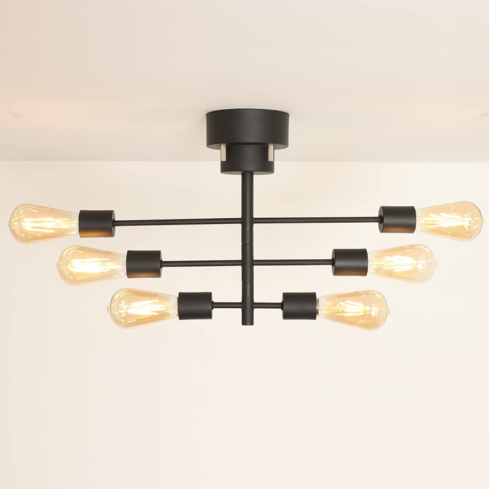 Szbritelight Ceiling E26 Pendant Rotatable LED Lighting Fixture Sold Nordic Dining LED Bulb No Installation Required Light, 6-Light Chandelier, Light,
