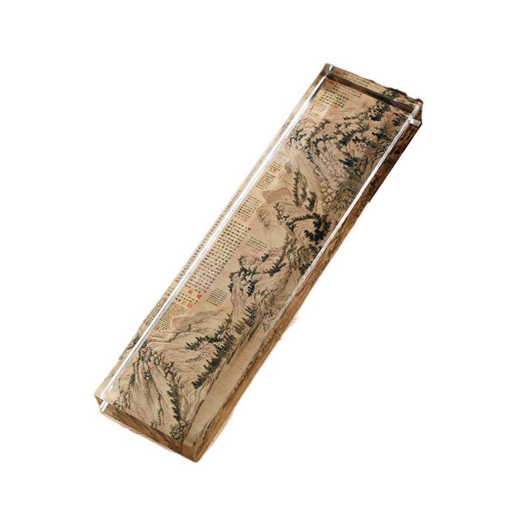 Pressing Paper Flat Clear Crystal Paperweight Rectangle Crystal Weight Ruler  Calligraphy Supply