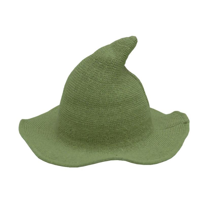 Hats: Witch hats, pointed tops, large brim hats, cotton yarn knitted wizard hats, top hats, foldable bowl hats, bucket hats