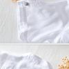 Summer Short Sleeves T-Shirts for Men Daily Casual Tops&TeesStand Collar White TShirt Cotton Linens Chinese Style Buckle Tshirt 5XL
