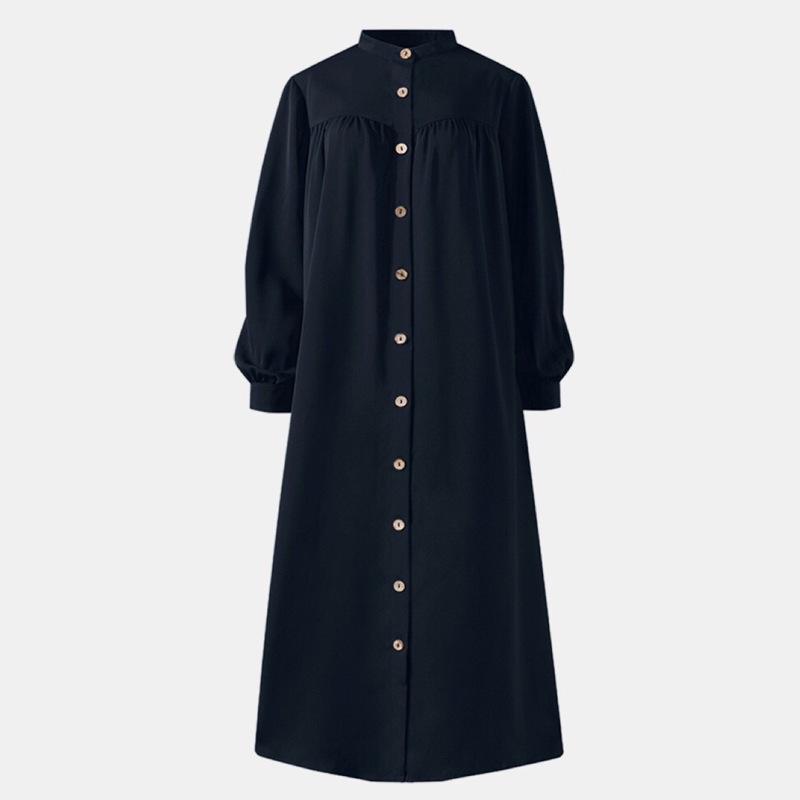 

Распродажа Женское Повседневное Платье Большого Размера с Длинным Рукавом, Лоскутное, со Стойкой 4XL темно-синий