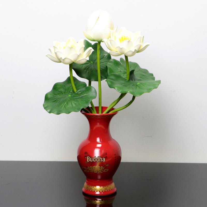 Petites Fleurs Artificielles Décoration Lotus Lys pour Maison & Offrandes à Bouddha