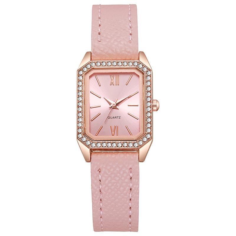 Luxus Inlay Strass Zifferblatt Quarzuhren Mode Lederarmband Armbanduhr Dropshipping Geschenke Damen Uhr
