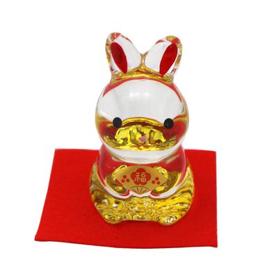 Yakushigama 2023 Zodiac Rabbit Aya Invitation Glass Rabbit (Lucky Fan)