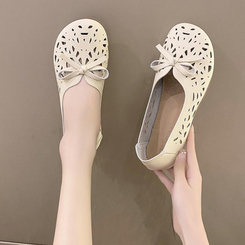 Flat-soled Womens Shoes New Flat-Soled Non-Slip Hollowed Out Breathable Womens Sandals Summer 2025 Lazy Flat Bottom Casual Shoes