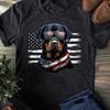 Rottweiler USA-flagga T-shirt: Patriotisk Hundälskargåva