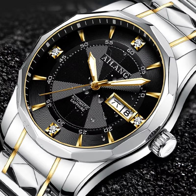 Klassische Hochwertige AILANG Uhren 8612 Wasserdicht Gold Kalender Business Mechanische Uhr Edelstahl Automatische Armbanduhr