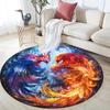 Phoenix Art Round Area Rug,Carpet Rug for Living Room Bedroom Sofa Playroom Decor,Non-slip Floor Mat