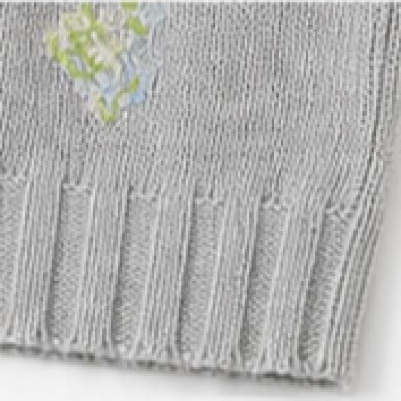 Maribon Flower Embroidery Round Short Sleeve Knit Choice Of 3