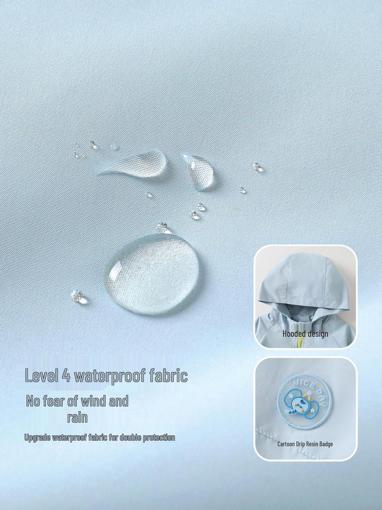 Kaka Panda Kids' Waterproof Spring Jacket - Unisex Casual Top for Boys and Girls