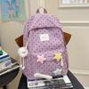 Japanese ins style schoolbag female college student simple polka dot girl backpack large capacity junior high school student girl backpack