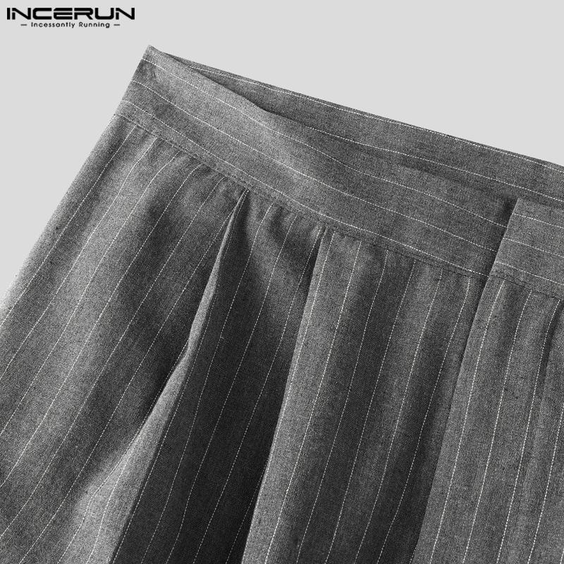 INCERUN Two Pieces Men Halter Neck Sleeveless Vest and Zipper Up Long Suit Pants Sets