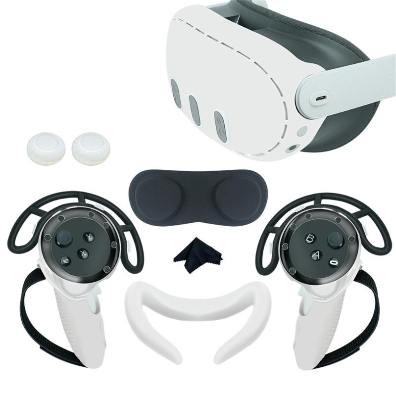 Kratzfeste VR-Schutzhülle Silikonhülle Abdeckung für Meta Quest 3 VR-Headset Maske Linse Schale Kappe Zubehör