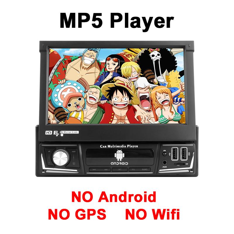 

1 Din 7 Универсальный автомобильный радиоприемник Выдвижной сенсорный экран Android 12 Мультимедийный видеоплеер Навигация GPS 4G Беспроводной Carplay Auto