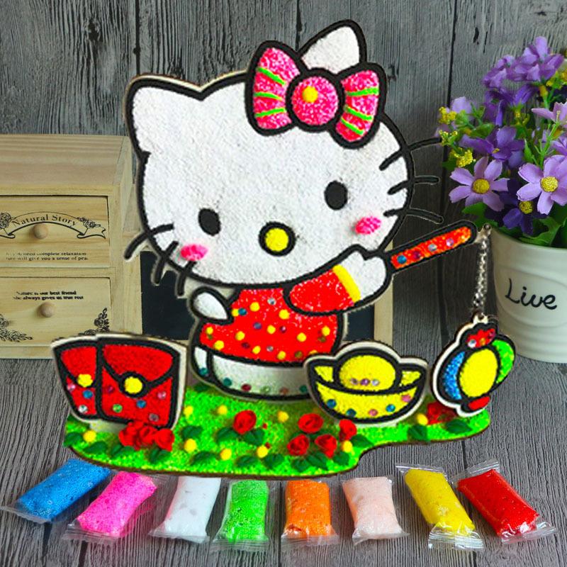 3D Wood Snowflake Clay Painting Children DIY Creative Colorful Mud Painting  Board Art Painting Tool Child