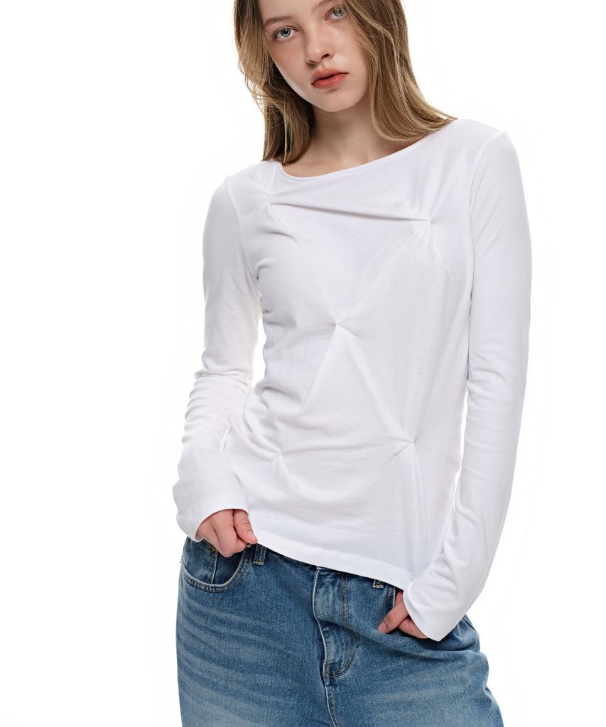 AEGO FREEDOM LAB Nip Point Sleeve T-Shirt_White