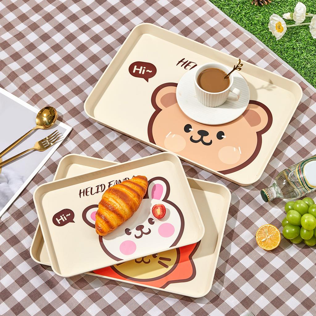 Rechteckiges Serviertablett für Speisen Küche Kunststoff Servierplatte Hitzebeständiges Frühstückstablett Multifunktionales Desserttablett