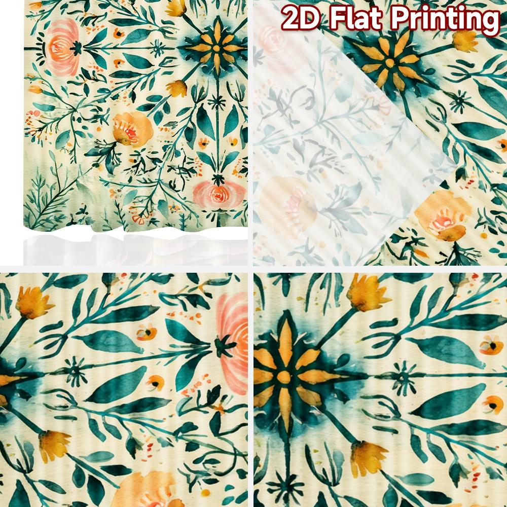 2D FLAT PRINTING 2pcs Curtains (Without Rod) Floral Mandala Design Modern Fashionable Curtainments during the Easter holiday