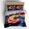 Rainbow swirl with splashes. Bedding sets Duvet cover sets Duvet covers Pillowcases(1 * Duvet Cover 2 * Pillowcases, without duvet insert)