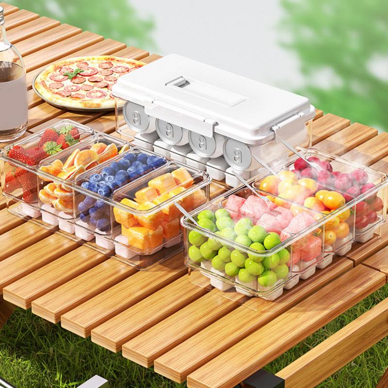 Portable Storage Basket Convenient Household Compartment Vegetable and Fruit Tray Food Grade Sealed Crisper with Lid