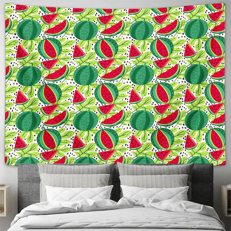 Watermelon Tapestry Wall Hanging Summer Vibes Decor Aesthetic Room Decor Tropical Wall Art Fruit Pattern Backdrop Home Decor Dor